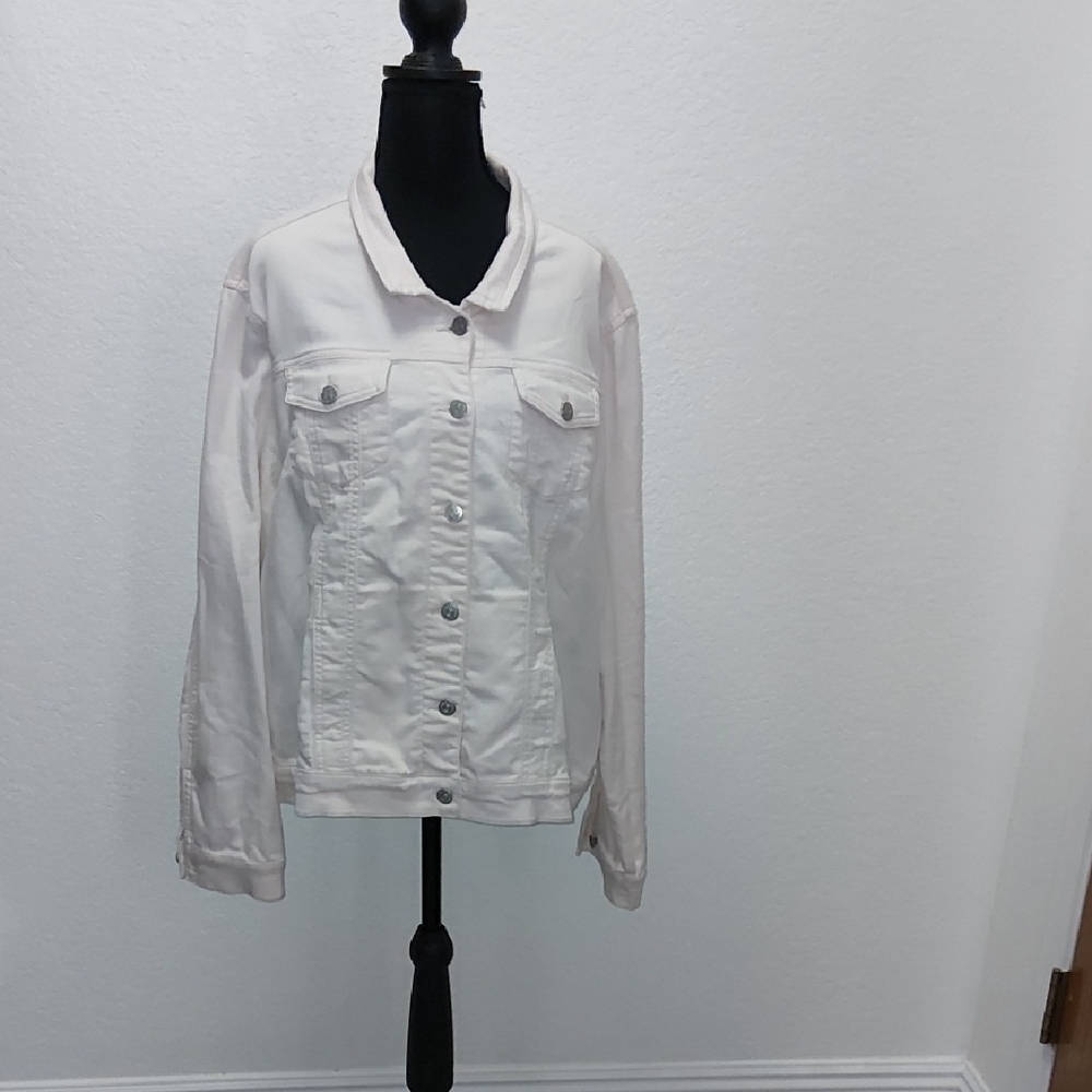 Women's Pale Pink Stretch Denim Jacket